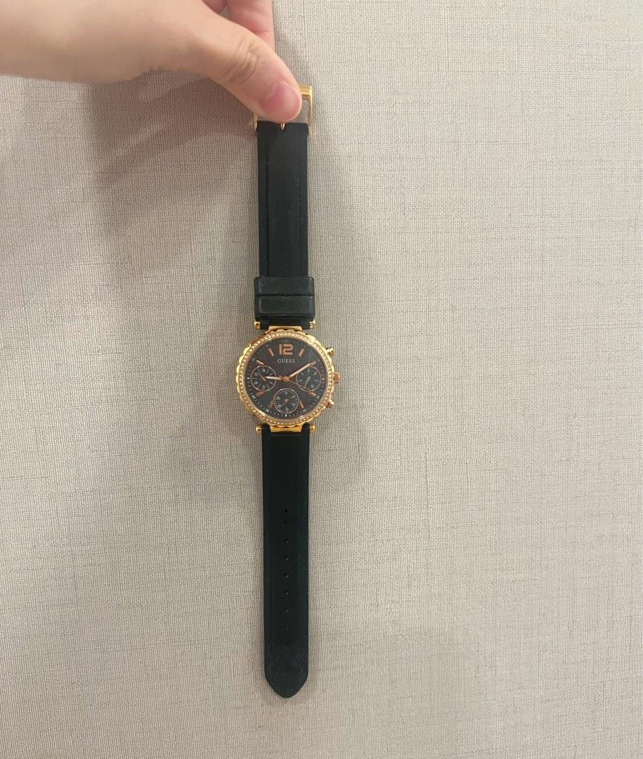 Guess Black Rubber Strap Watch