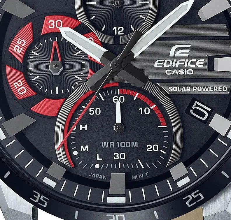Casio Edifice EQS 940BL 1AVUDF EQS 940BL 1A EQS 940BL 1 EQS 940BL EQS 940 Solar Power Chronograph Black Leather Sporty Watch