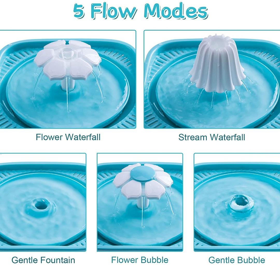 Cat Water Fountain with Silicone Pad, 2.5L Dog Drinking Fountains