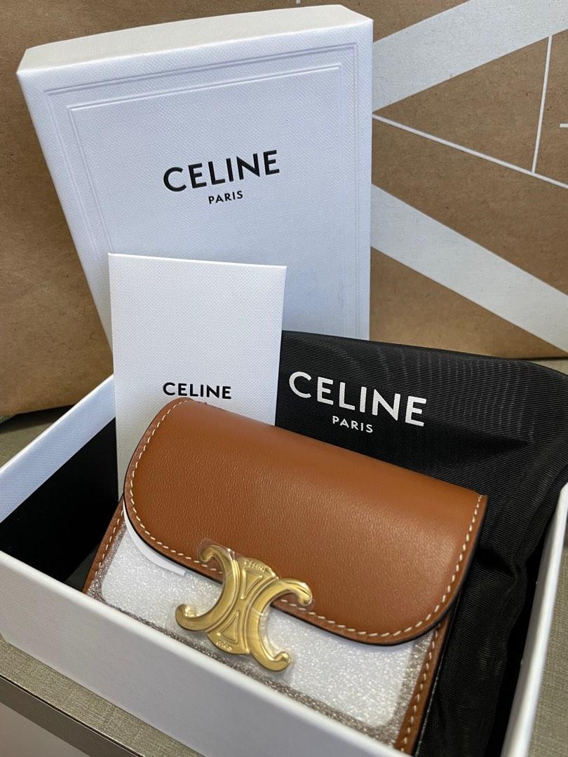 Shop CELINE Triomphe 2023 SS Small Wallet TRIOMPHE in Shiny