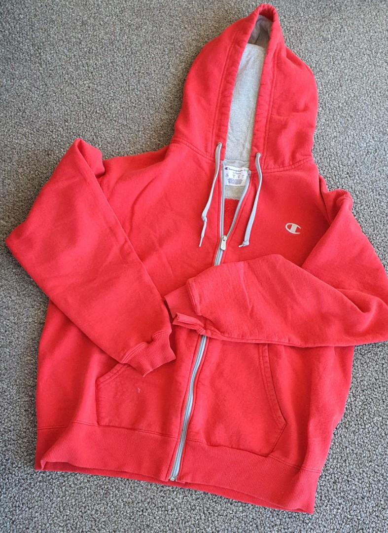 Champion reverse weave full zip hoodie color bright chili red