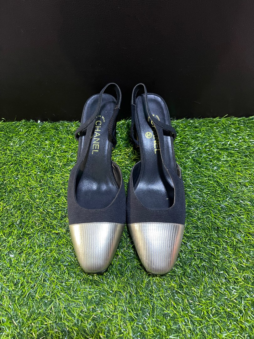 Chanel slingback, Women's Fashion, Footwear, Flats & Sandals on Carousell