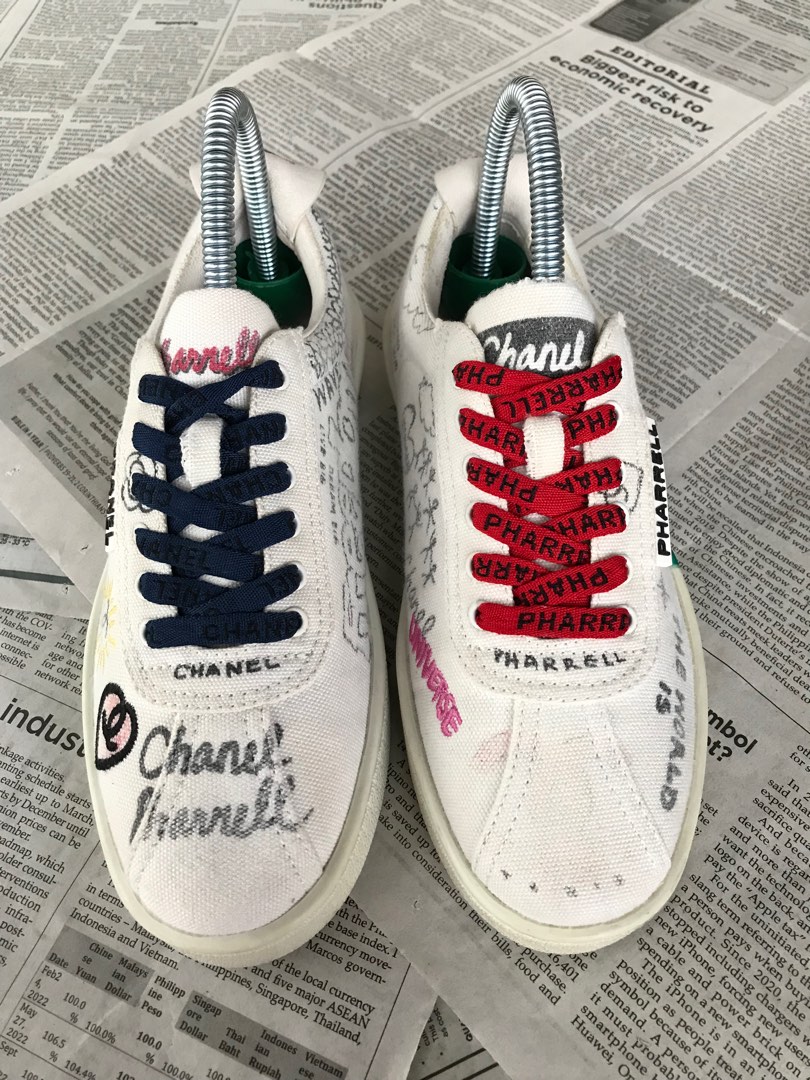 Chanel Velvet Calfskin  Mixed Fibers Sneaker White Yellow US Size 10   myGemma  Item 117438