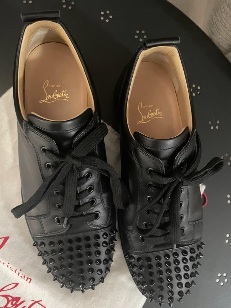 Christian Louboutin - Men - Louis Junior Spikes Cap-Toe Full-Grain Leather Sneakers White - EU 44
