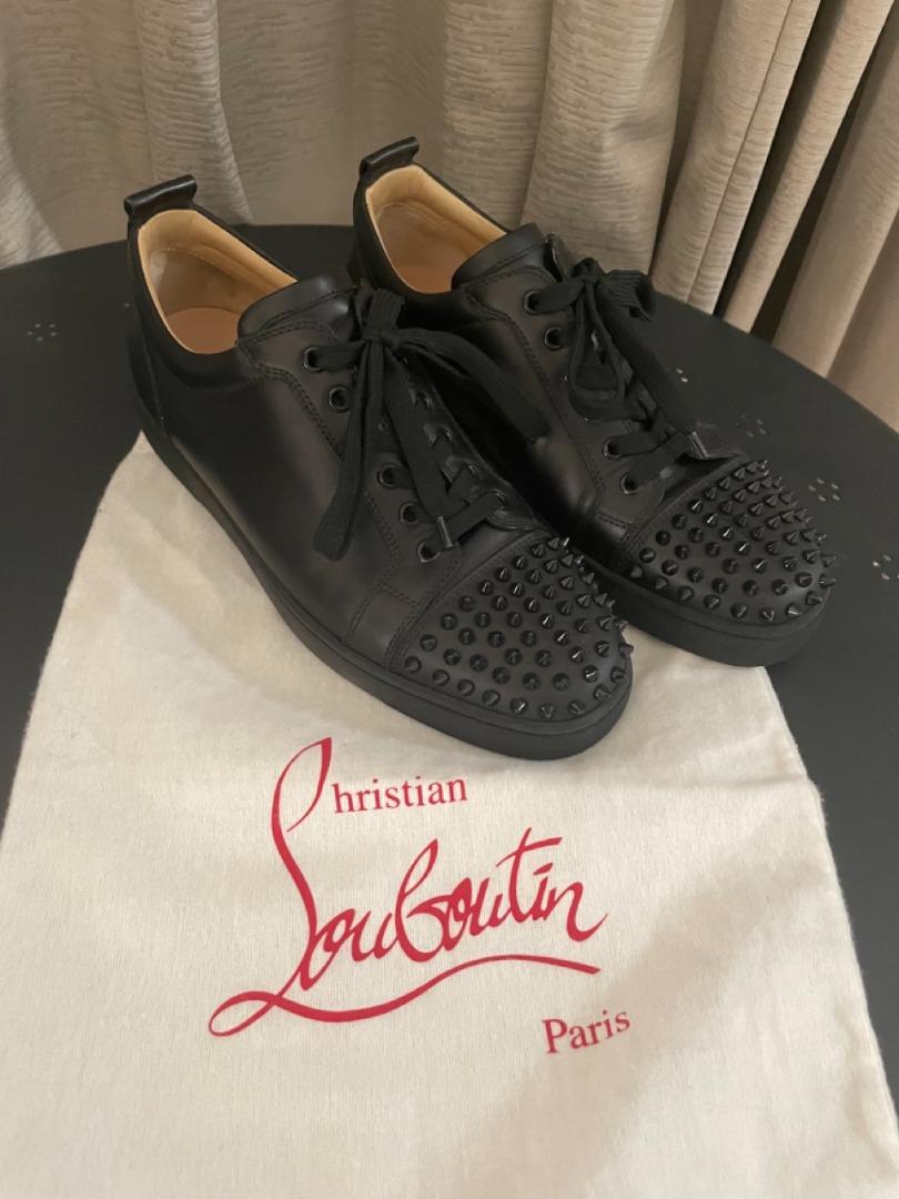 Christian louboutin shoes black spike sale