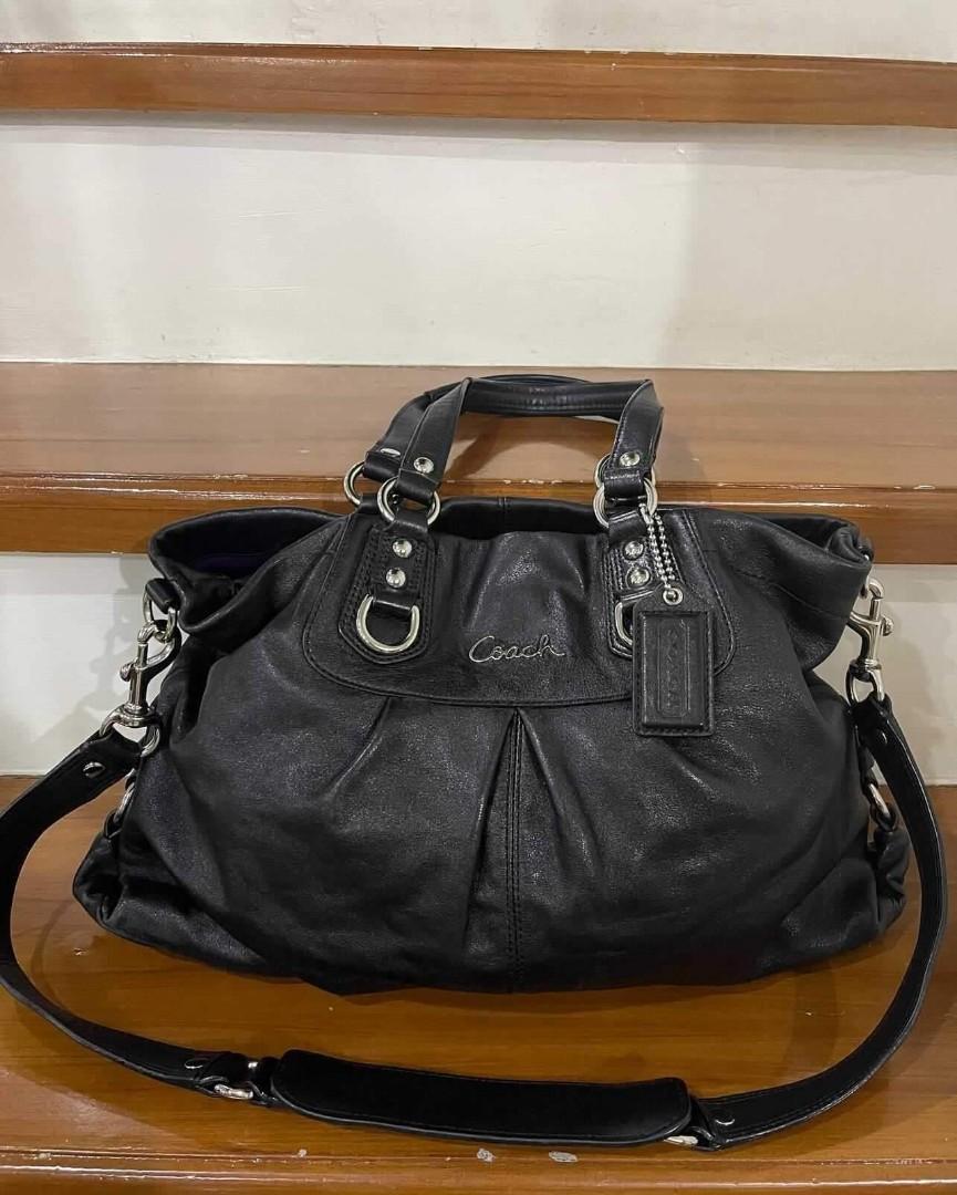 Coach Black Leather 2 way Bag