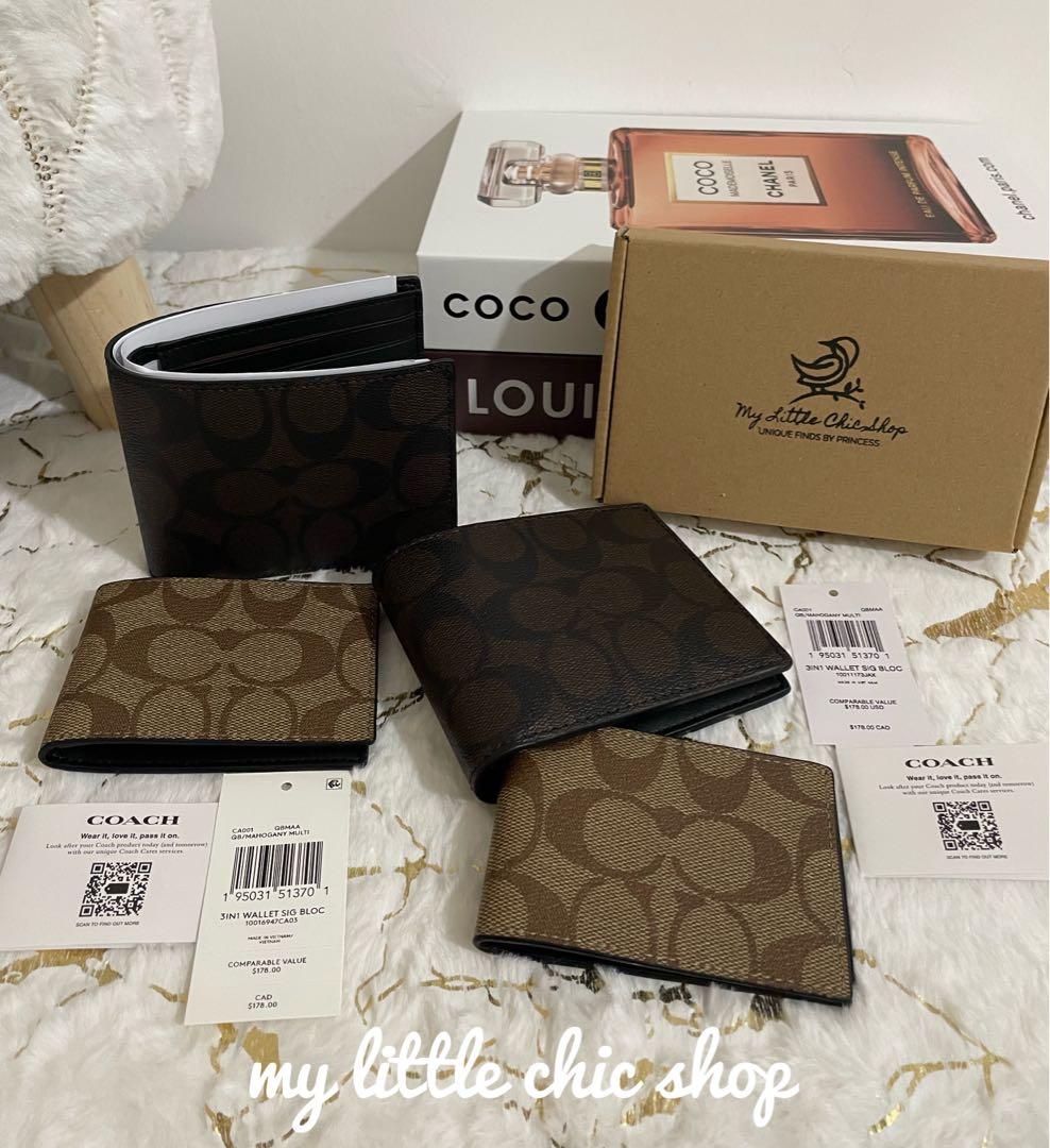 Coach mens 3 in 1 wallet clearance