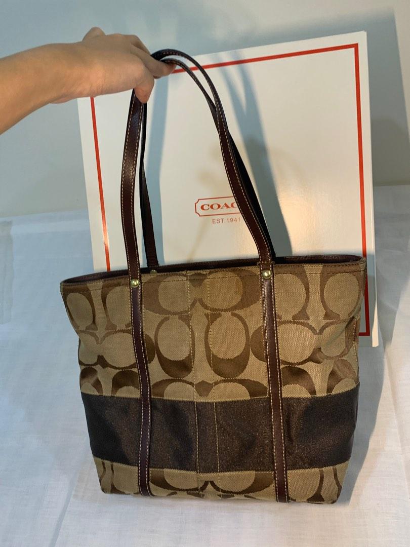 Coach stripe handbag discount