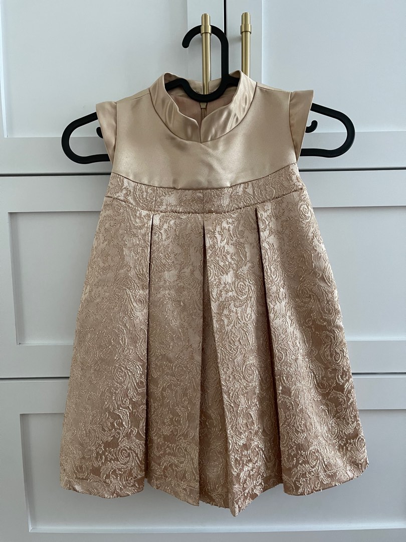 Custom Made Gold Girl Party Dress size 3 4 years pld Babies
