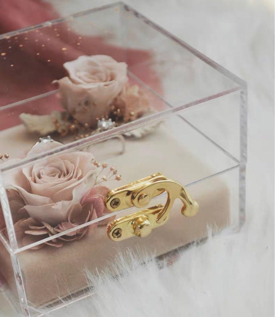 Customised wedding acrylic ring box Hobbies Toys Stationery