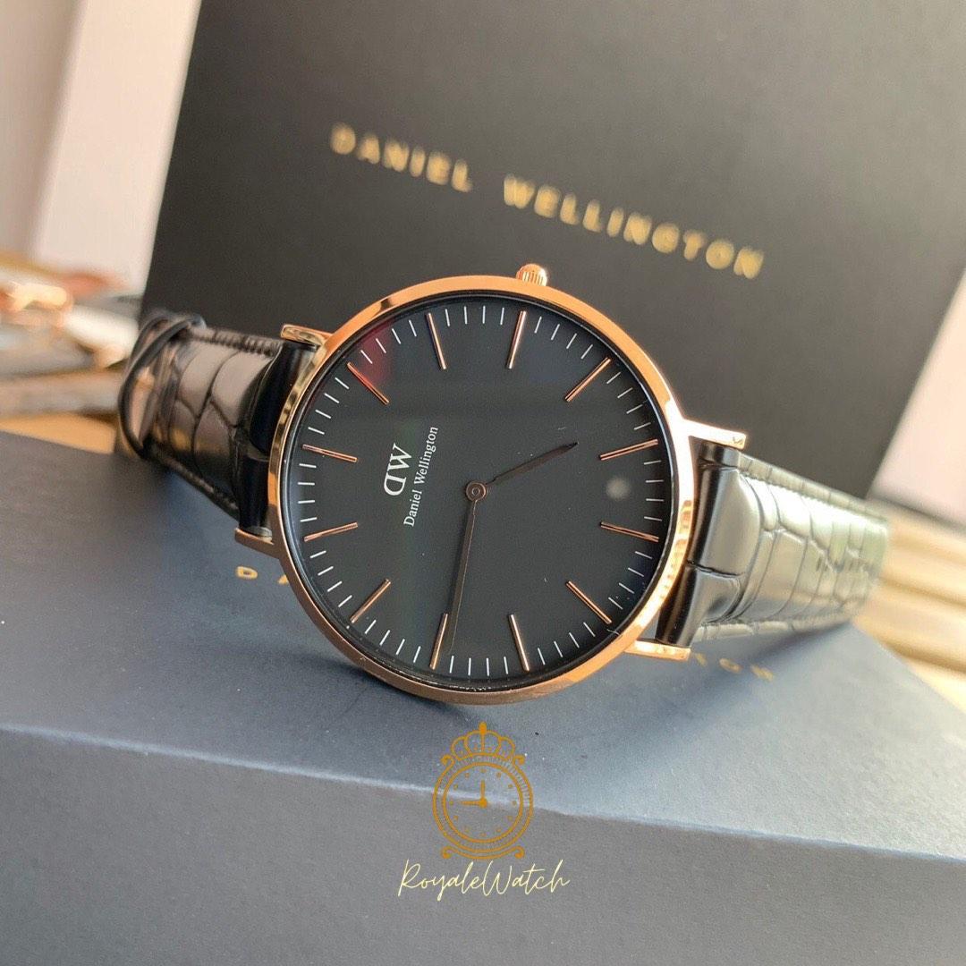 DANIEL WELLINGTON ORIGINAL CLASSIC BLACK READING ROSEGOLD Women s