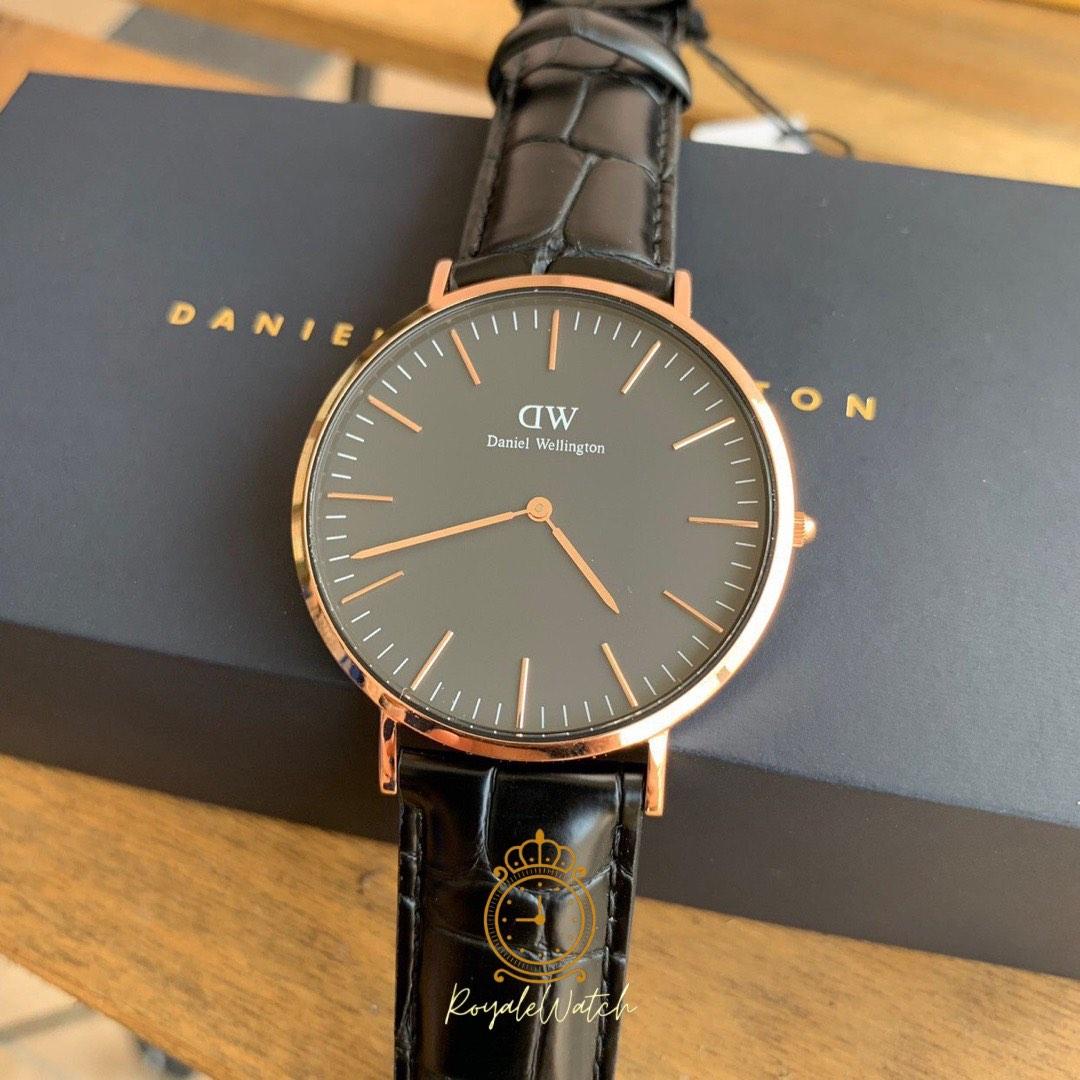 DANIEL WELLINGTON ORIGINAL CLASSIC BLACK READING ROSEGOLD Women s