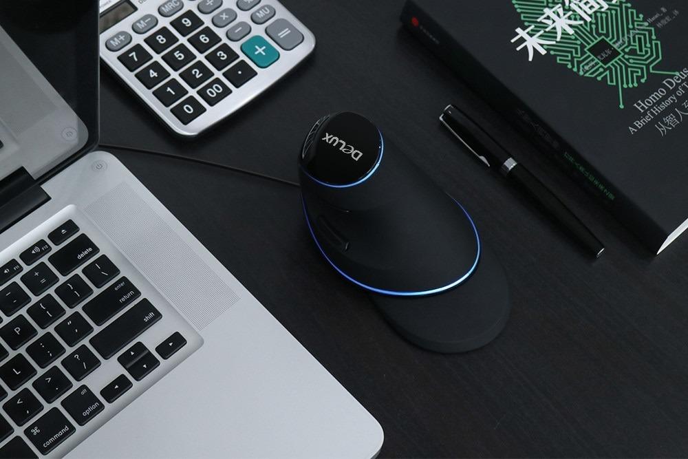 Delux M618 Plus Ergonomic Vertical Mouse USB Wired with Blue light ...