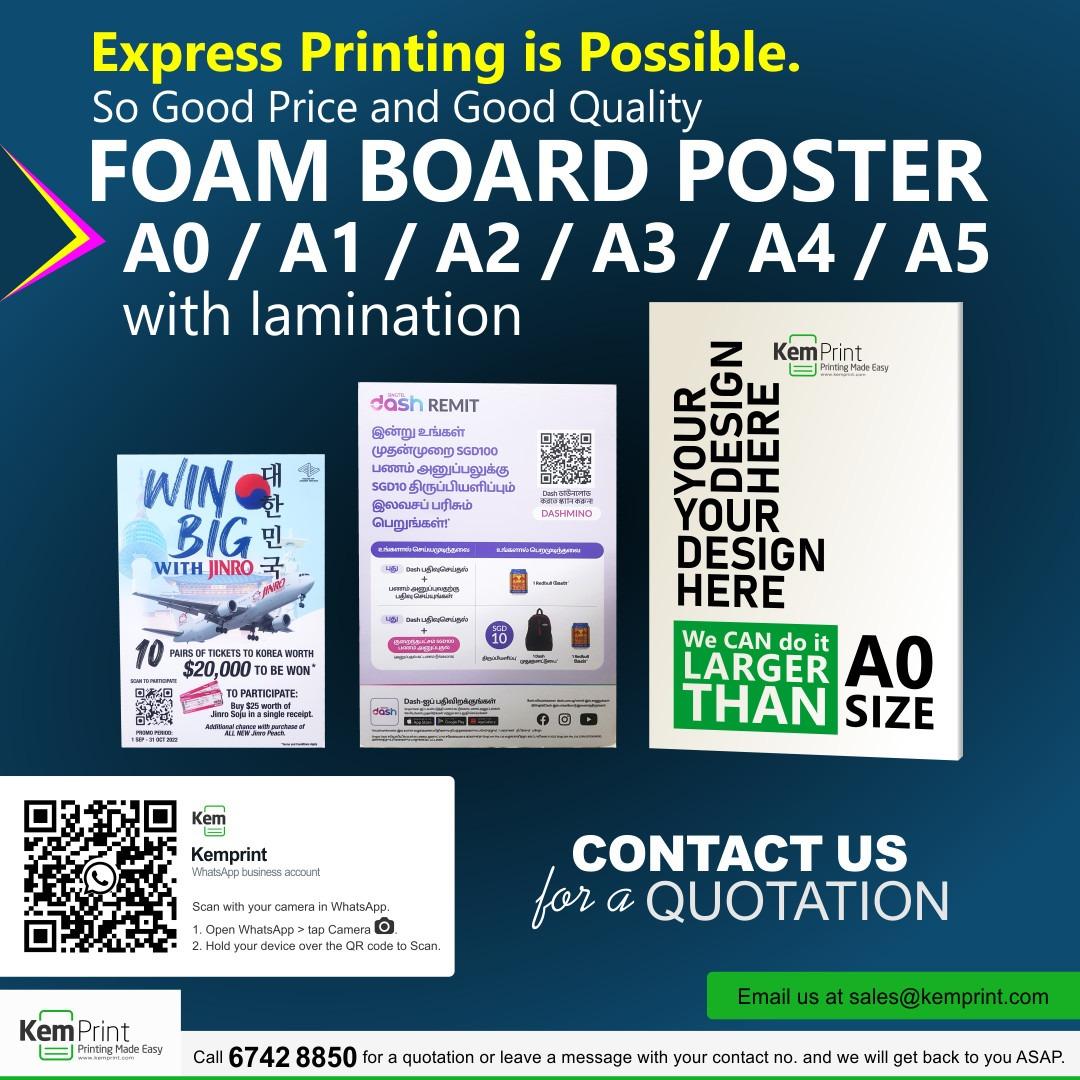 Foam Board Poster of Any Size. Express Printing Available., Everything