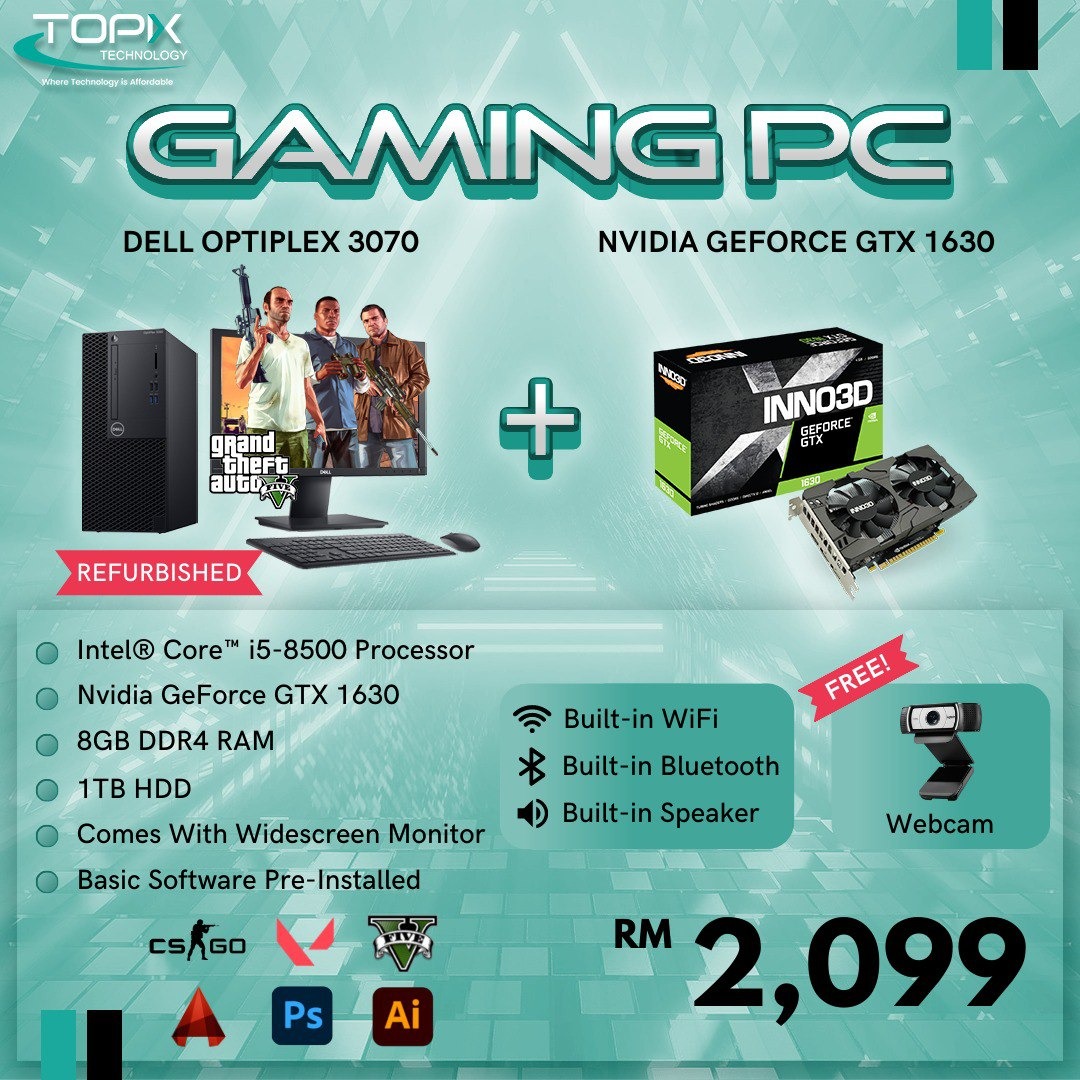 Gaming PC set (Refurbished) with new NVIDIA graphic card and free ...