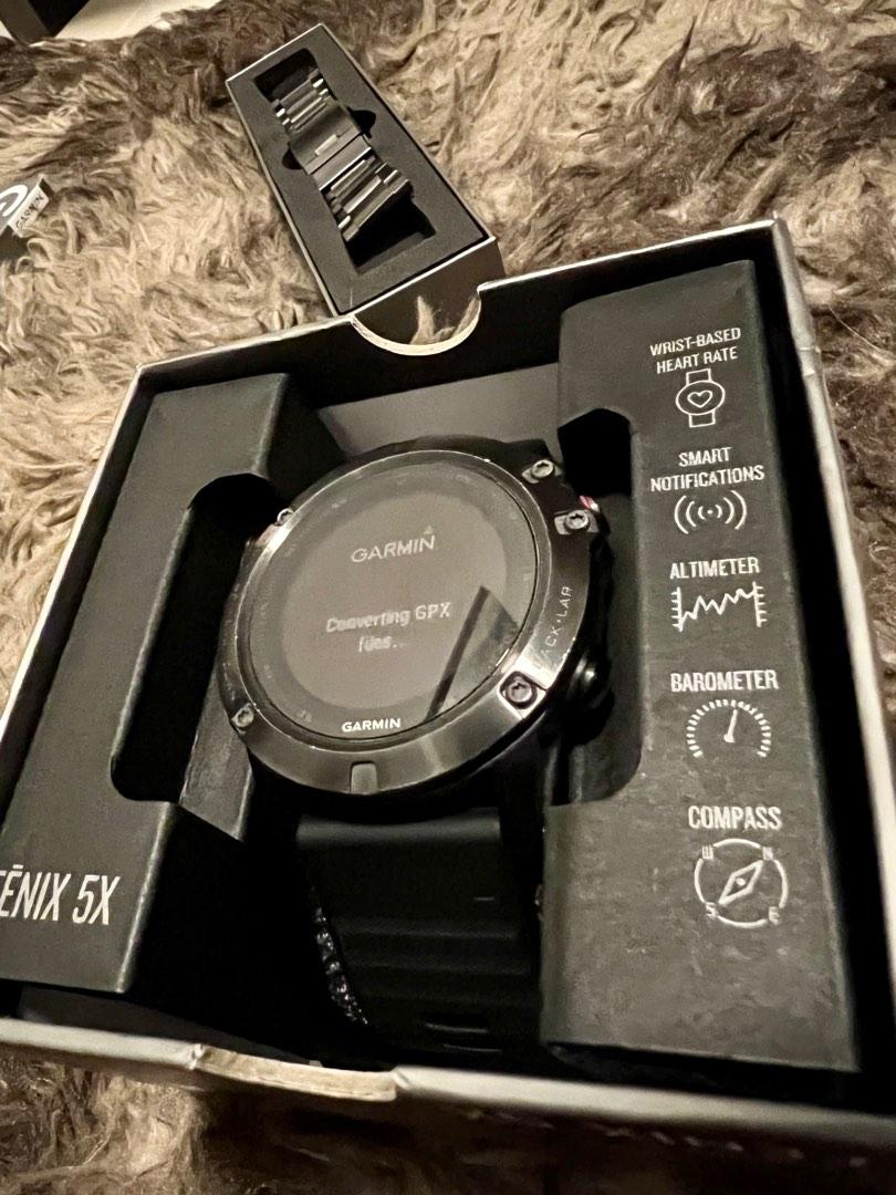 Garmin Fenix 5X Sapphire with extra Titanium watch band, Mobile Gadgets, Wearables Smart Watches Carousell