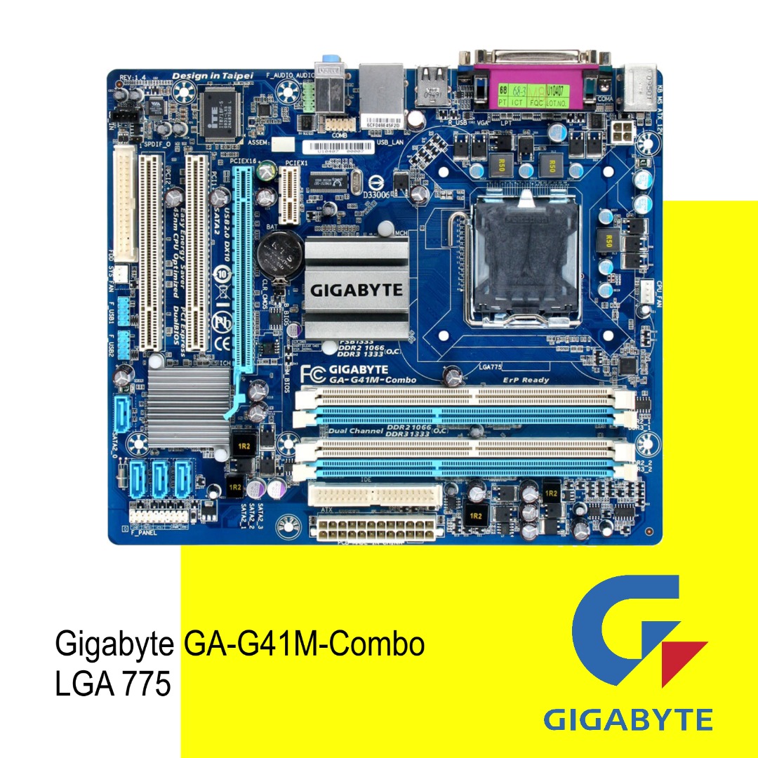 Gigabyte motherboard LGA 775, Micro ATX Form Factor