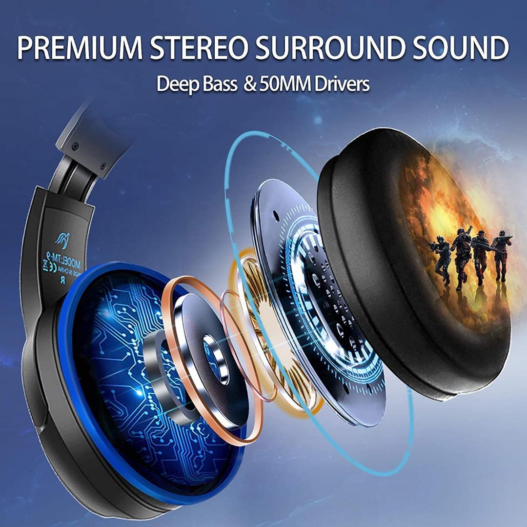 Gaming Headset Compatible With Ps5 Ps4 Pc Xbox One, Surround Sound Over Ear  Headphones With Mic, Led Light Compatible With Mac Laptop Switch Playstati