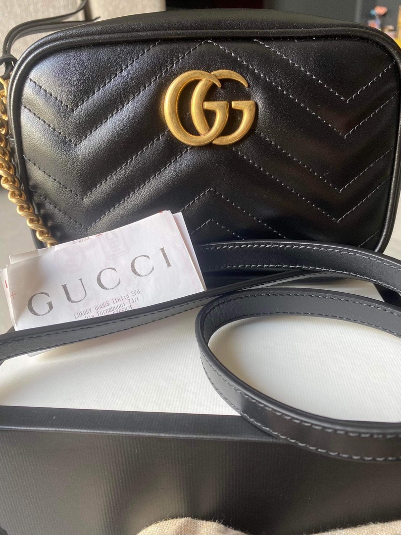 Gucci mini marmont camera bag, Luxury, Bags & Wallets on Carousell