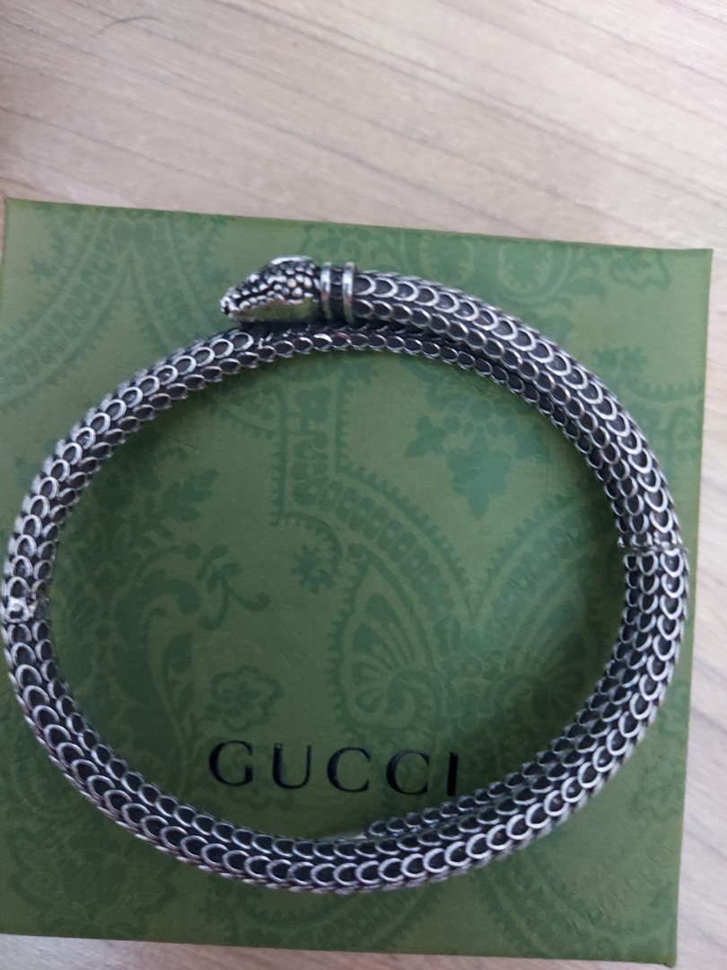 Gucci Snake Bracelet Sterling Silver, Luxury, Accessories on Carousell
