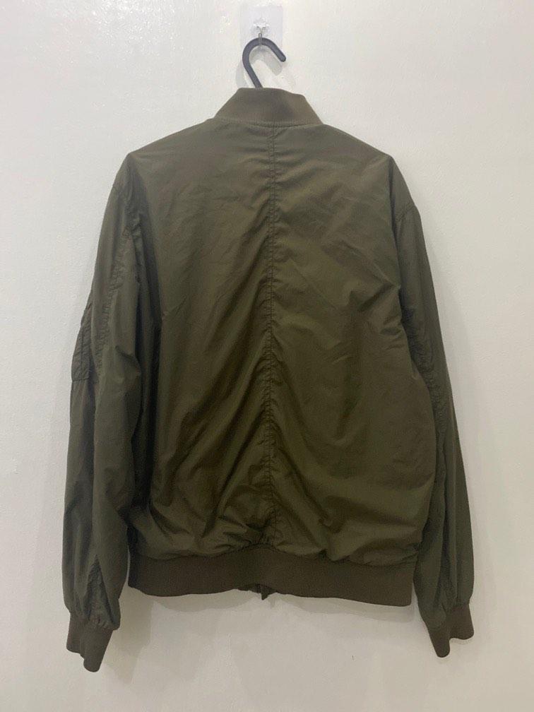 H&M Army Green Bomber Jacket Oversized, Women's Fashion, Coats, Jackets