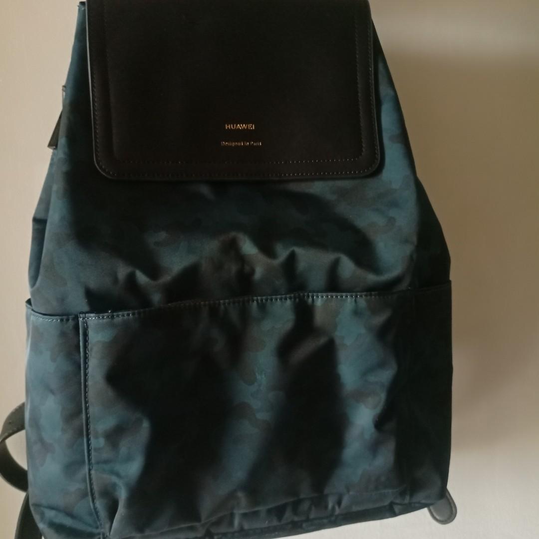 Huawei Laptop Leather Backpack w/ Leather Strap (Category: Backpacks) located in Manila. Submitted by carbonunit (Listing ID 1187985064, Image 2). Description: Impulsively bought in a Huawei Store in Taiwan. Probably around ₱ 4k-5k in physical stores here. Only used twice. •Has many compartments • can fit Huawei matebook and Macbook Pro.