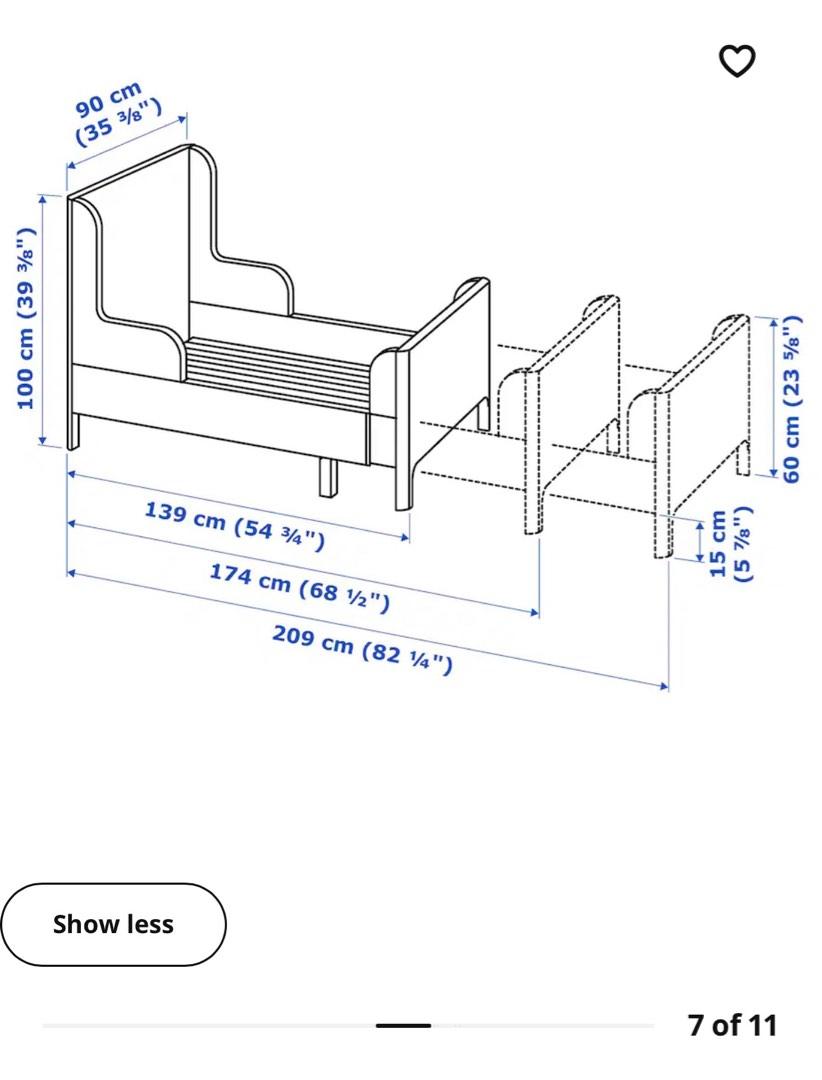 IKEA extendable bed & mattress, Furniture & Home Living, Furniture, Bed
