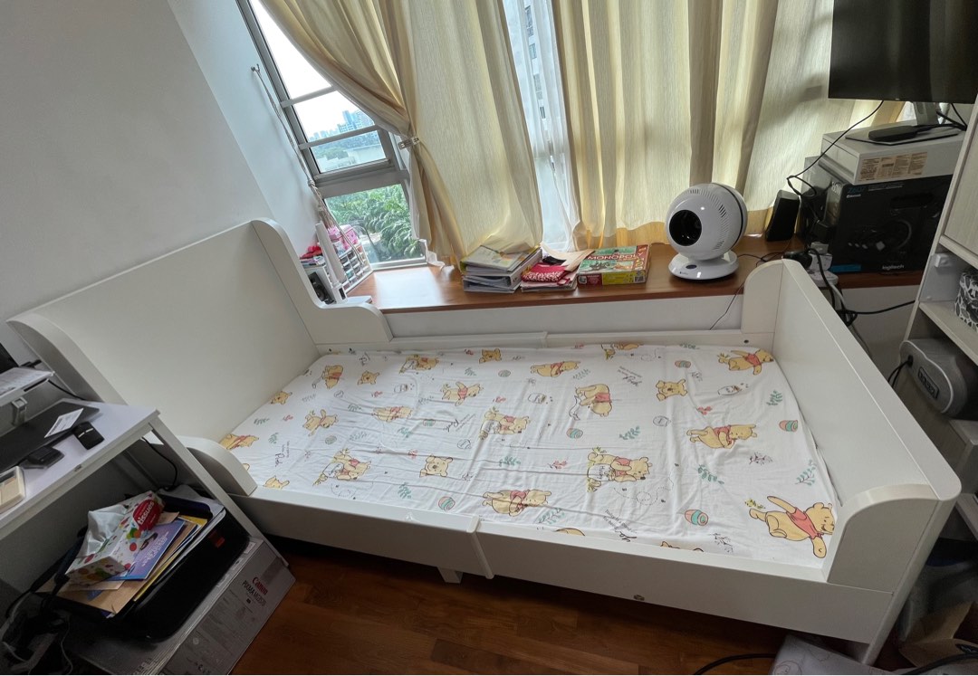 IKEA extendable bed & mattress, Furniture & Home Living, Furniture, Bed