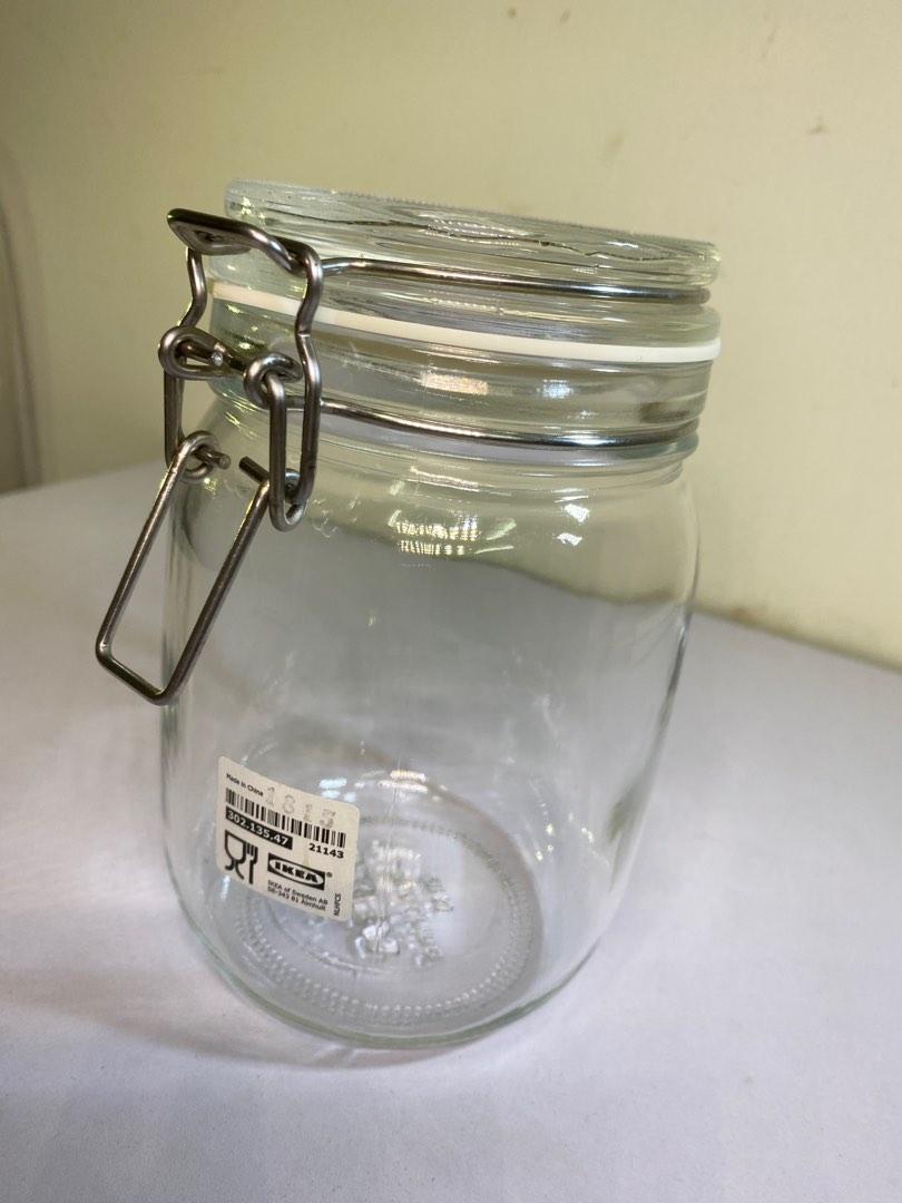 Ikea glass jug with lid, Furniture & Home Living, Kitchenware