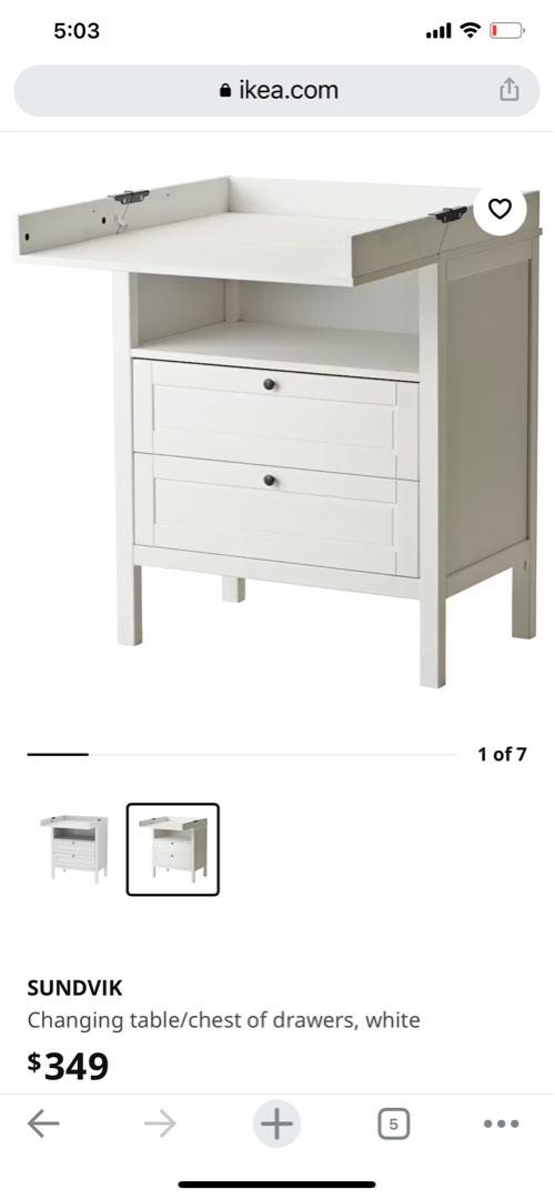 Ikea sundvik diaper changing station with drawers, Babies & Kids, Baby
