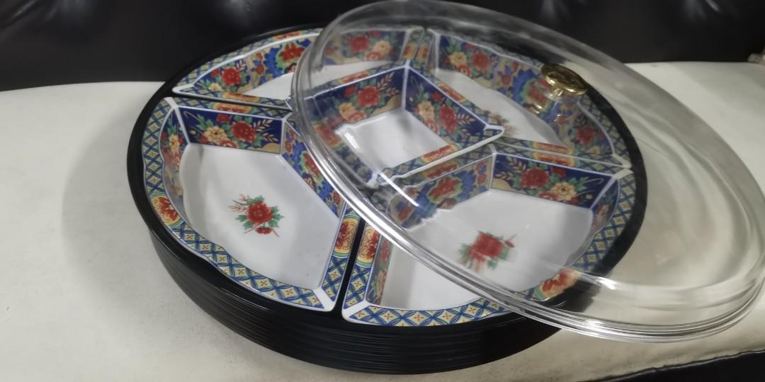 Imari Oriental Lazy Susan with spinner and cover, Furniture & Home