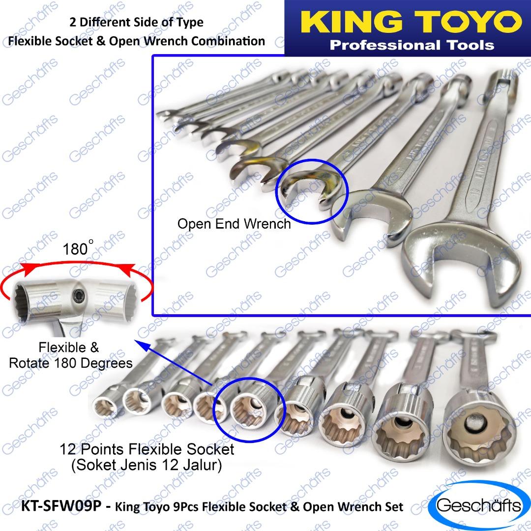 King Toyo Flexible Socket Wrench Open End 8MM 19MM Size