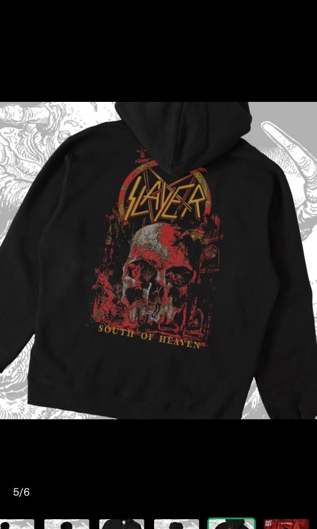 Lawless X Slayer South Of Heaven Zip Hoodie Fesyen Pria Pakaian