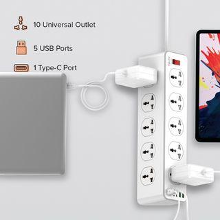 ‼️Legit & Brandnew ❤️TYLEX XE10 10x Universal Power Strip Socket with 5 USB Charging Ports 1 Type-C Port 2M sale near legit brandnew brand new original Bulk for sale  yomo  Same Day Delivery  Cash on Delivery cod riz wire cable extension