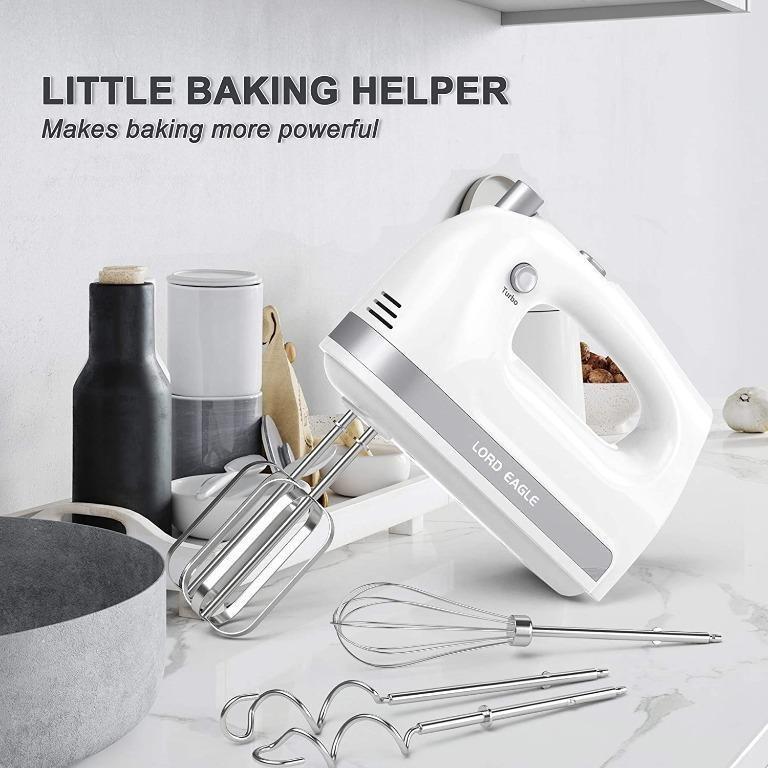 Electric Hand Mixer, Turbo Boost / Self-Control Speed + 5 Speed + Eject  Button + Stainless Steel Accessories, 300W Kitchen Mixers For Easy Whipping  Dough, Cream, Cake, Kitchen Tools