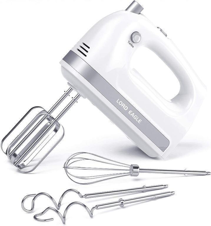 ON2NO Hand Mixer Electric 450W Power Handheld Mixer with Turbo, Eject  Button, 5-Speed Egg Beater Mixing for Dough, Egg, Cake, 5