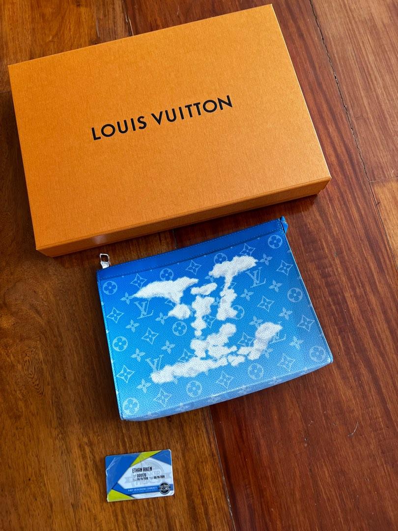 Louis Vuitton Pochette A4 Clouds Monogram Blue in Coated Canvas