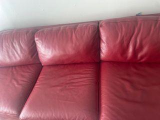 Lounge furniture real leather l shaped sofa with ottoman