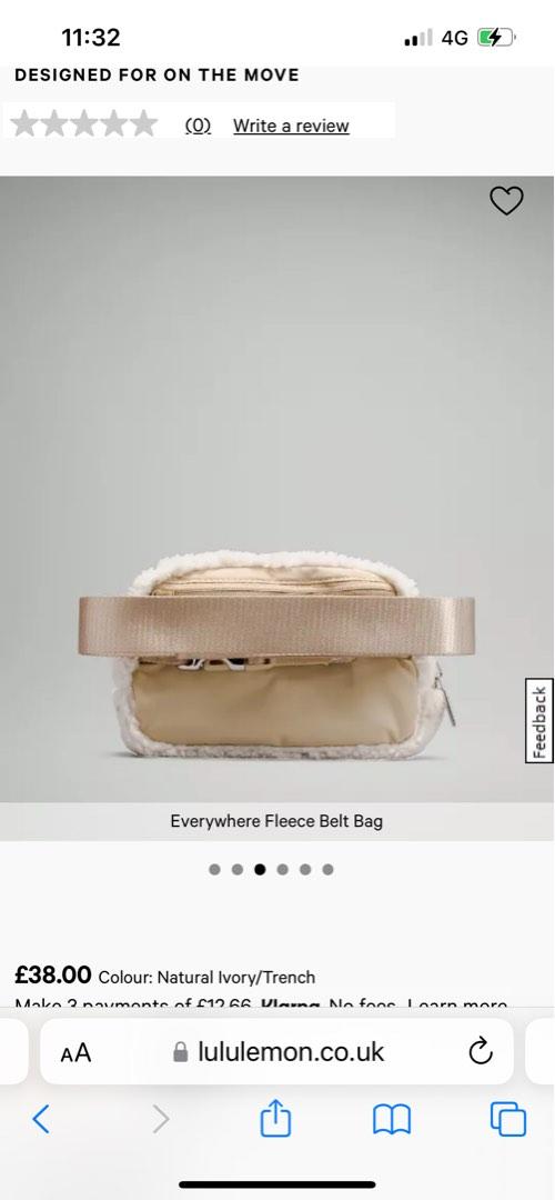 Lululemon Everywhere Fleece Belt Bag Crossbody Bag Natural Ivory