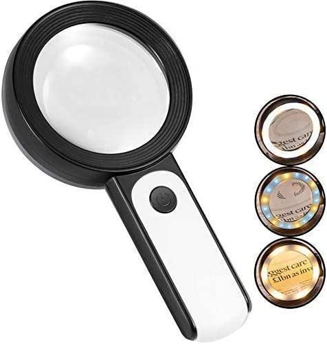 Coins Map Handheld magnifier Magnifying Glass Led Magnifier,30x 60x Illuminated Magnifier Handheld With 2 Led Lights Reading Magnifying Glass Double Glass Lens For Seniors Read Inspection M Stamps 