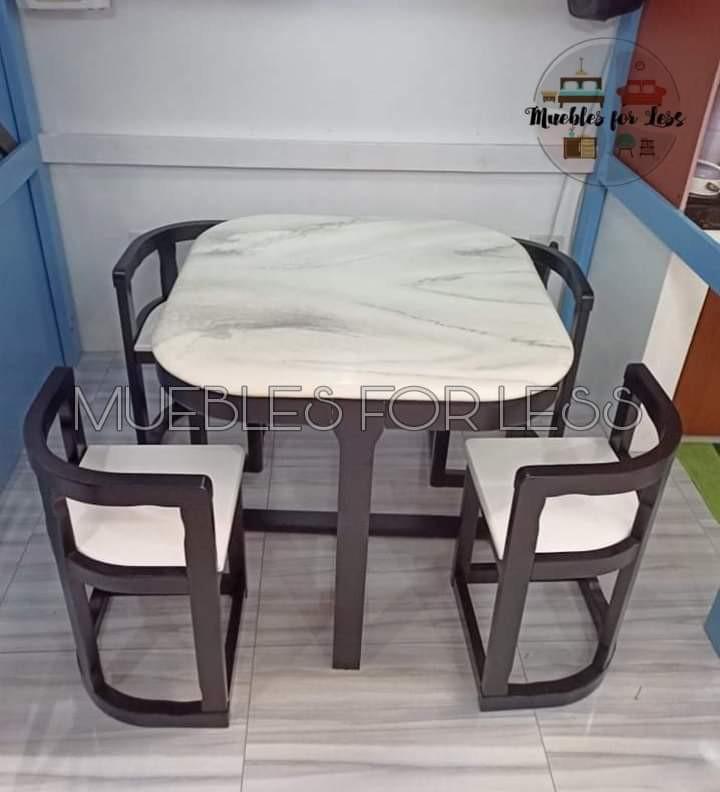 Marble Top Ding Set (Category: Tables & Sets) located in Manila. Submitted by m4less (Listing ID 1187892541, Image 3). Description: Available for COD! Marble top 4 seater space-saver dining set Durable solid wood (36 x 36 x 29.5 inches) •Black •White •Walnut Delivery rate depends on your location. free installation with 6 mos warranty DM your order now.
