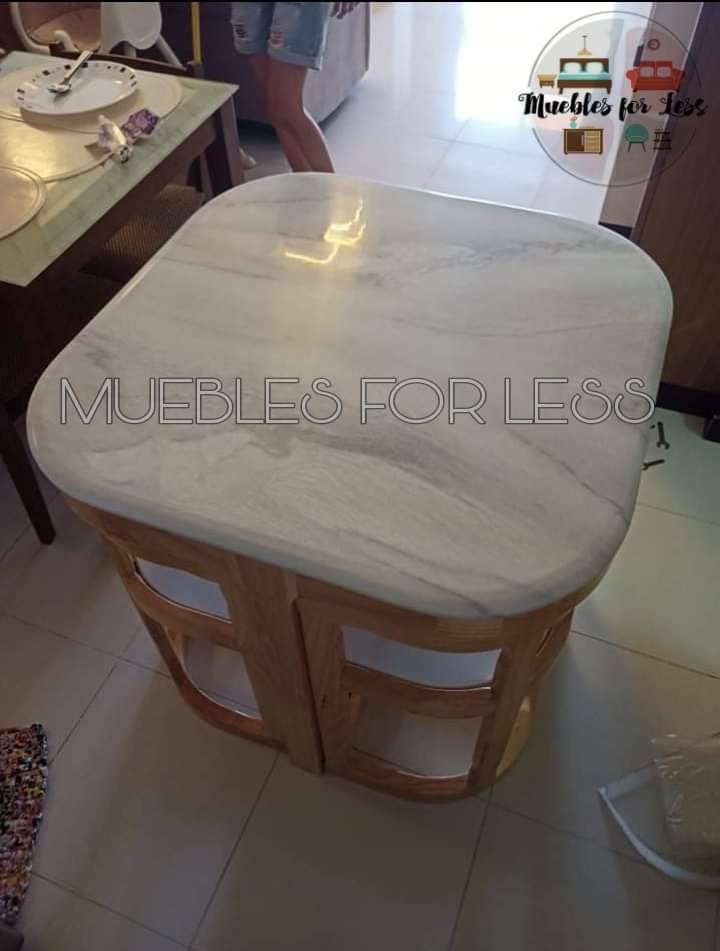 Marble Top Ding Set (Category: Tables & Sets) located in Manila. Submitted by m4less (Listing ID 1187892541, Image 2). Description: Available for COD! Marble top 4 seater space-saver dining set Durable solid wood (36 x 36 x 29.5 inches) •Black •White •Walnut Delivery rate depends on your location. free installation with 6 mos warranty DM your order now.
