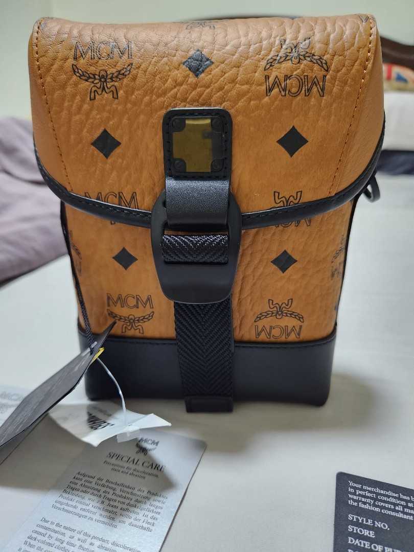 MCM Aren Large Leather Crossbody Bag