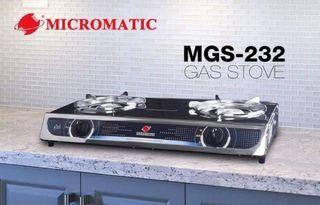 Micromatic MGS-232 Double Burner Gas Stove with Regulator