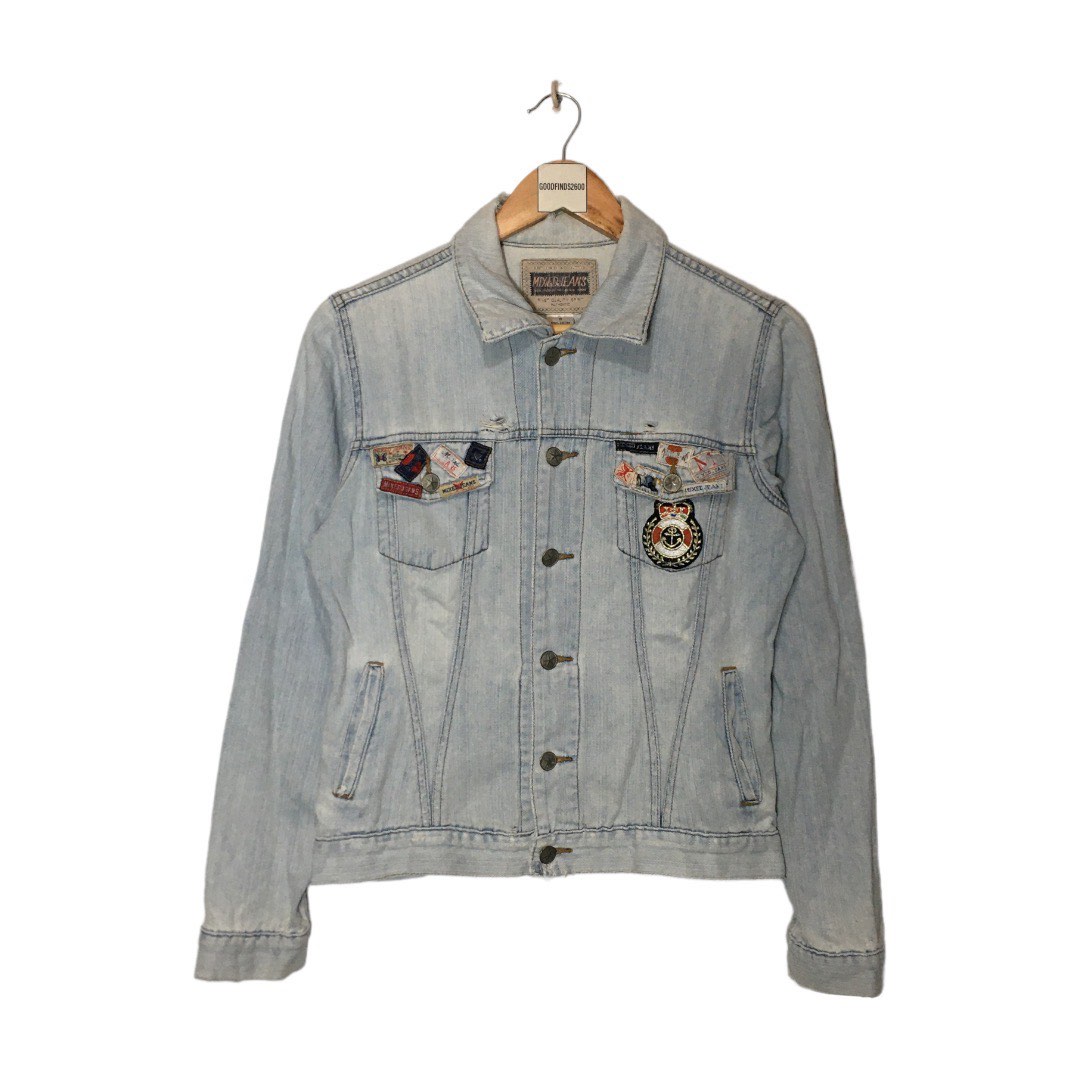 Mixed Jeans Distressed Patchwork Denim Jacket, Women's Fashion, Coats