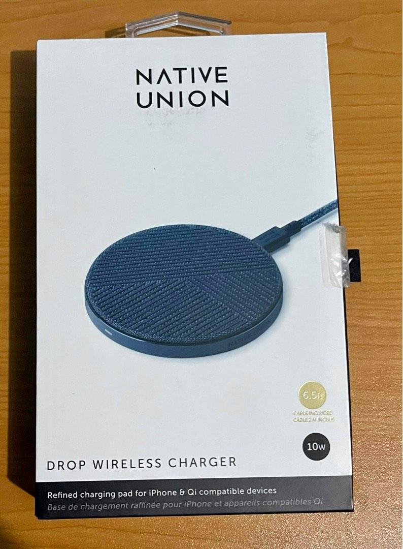 Native Union Drop 10W Wireless Charging Pad/Charger (Category: Chargers & Cables) located in Obando. Submitted by prelovedbyangelic (Listing ID 1187937451, Image 1). Description: Effortless charging that isn’t just functional, but works as a refined design statement for your home or workspace. -Powers AirPods and AirPods Pro up to 5W, iPhone 8 or later up to 7.5W & other Qi compatible devices up to 10W -Crafted with a weighted aluminum base & hom