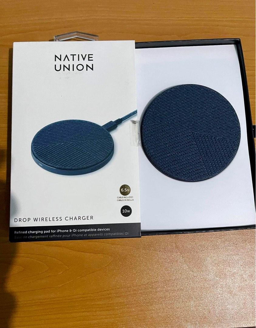 Native Union Drop 10W Wireless Charging Pad/Charger (Category: Chargers & Cables) located in Obando. Submitted by prelovedbyangelic (Listing ID 1187937451, Image 2). Description: Effortless charging that isn’t just functional, but works as a refined design statement for your home or workspace. -Powers AirPods and AirPods Pro up to 5W, iPhone 8 or later up to 7.5W & other Qi compatible devices up to 10W -Crafted with a weighted aluminum base & hom
