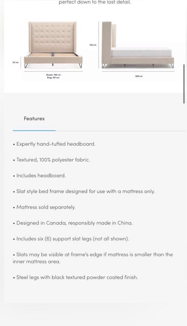 NOA Bed Frame (King size), Furniture & Home Living, Furniture, Bed