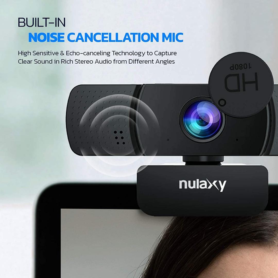 Nulaxy C903 HD cam, 1080P cam with Microphone, Privacy Cover and Tripod, USB cam for PC