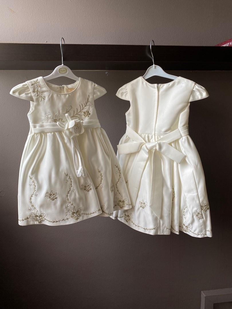 Girls off white dress outlet